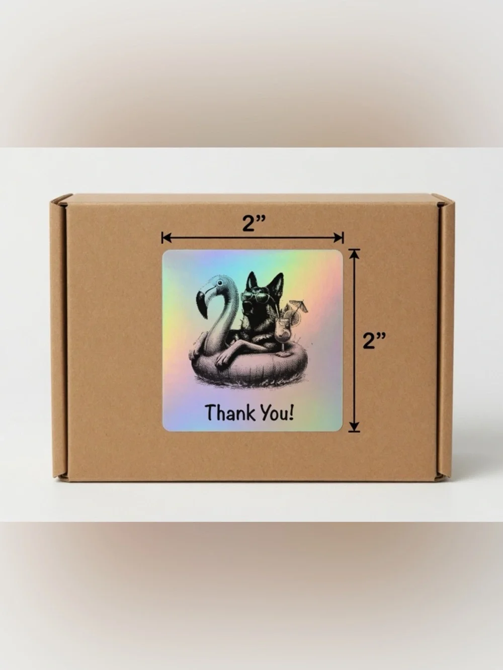 German Shepherd Thank You Stickers- 2”x2” 100ct.